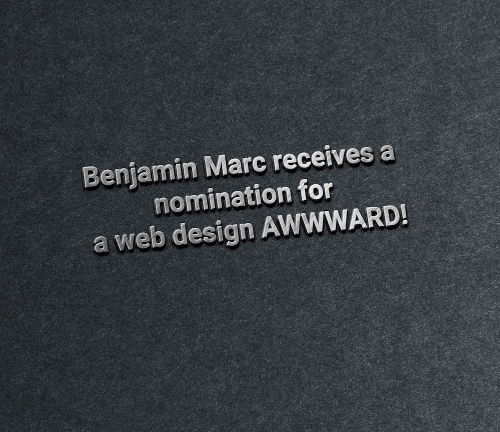 Benjamin Marc receives a nomination for a web design AWWWARD