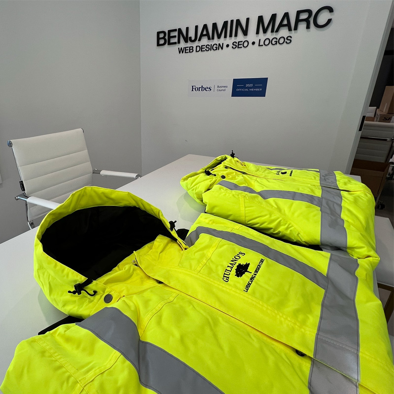 Safety Vest Embroidery For Giuliano's Landscape & Design
