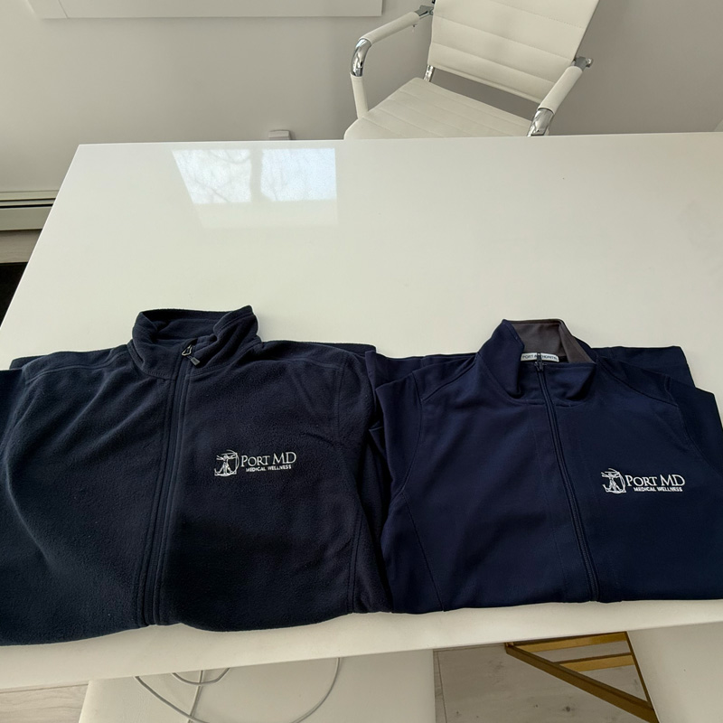 Jacket Embroidery on Long Island For Port MD Wellness Center