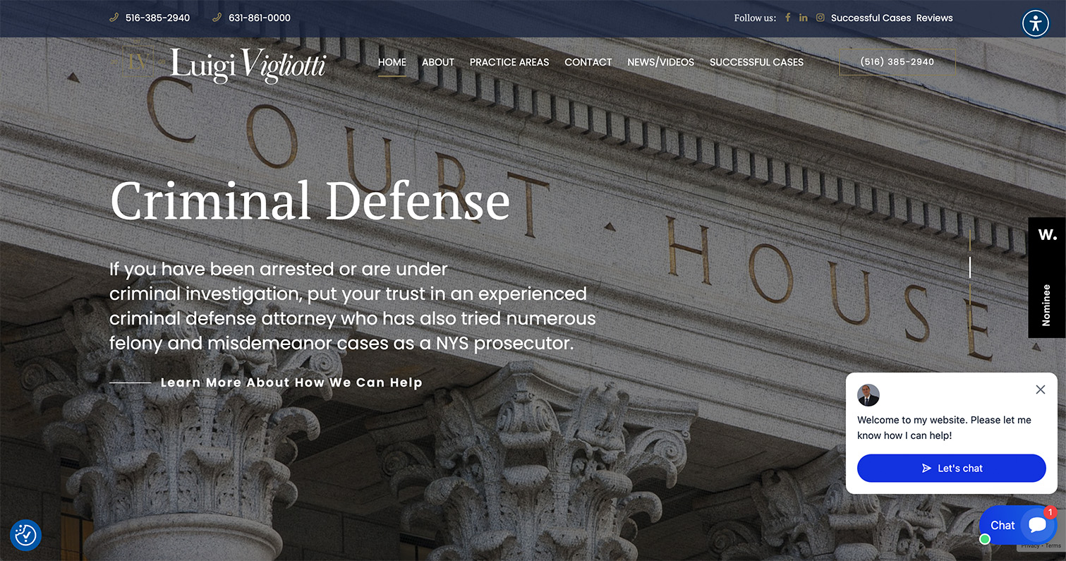 Website Design For Lawyer on Long Island, Luigi Vigliotti