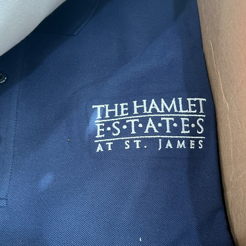 Polo Shirts Embroidered For The Hamlet Estates At St. James