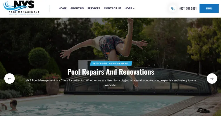 New web design for pool management company, NYS Pool Management