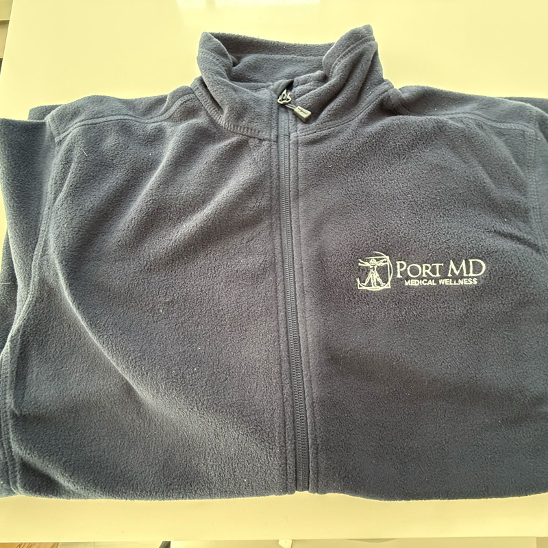 Zip Up Fleece Embroidered For Port MD Wellness Center