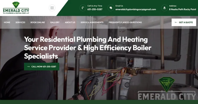 Web Design For Plumber on Long Island, Emerald City Plumbing & Heating